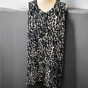 Roaman's Black and White Animal Print Dress